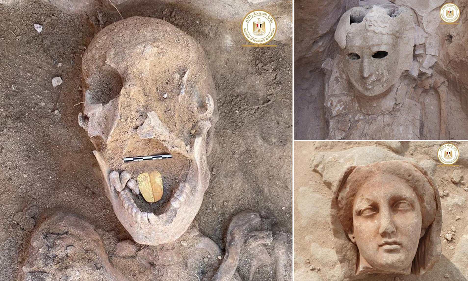 اكتشاف مومياء بلسان ذهب
